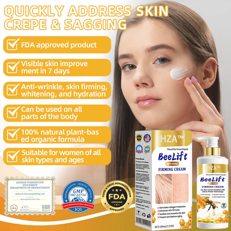 💐🐝HZA™ BeeLift Anti-Aging Firming Cream,Address Crepe & Sagging(🔥74% Off for a Limited Time!)